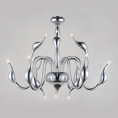 24'' Chrome Finish Modern Iron Chandelier