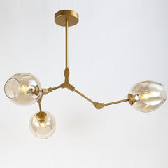 3 Bulbs Geometrical LED Modern Glass Sputnik Chandelier Pendant Light