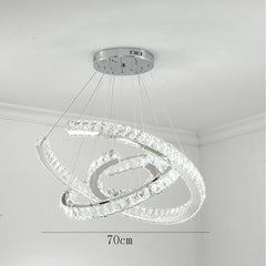 Wave Flush Mount Lighting for Dining Room LED Crystal Stainless Steel Ceiling Lights