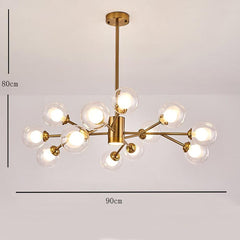 12 Bulbs Sputnik Chandelier Glass Globe Chandelier for Living Room
