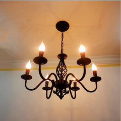 6 Lights Candles-shaped LED Modern Chandeliers Pendant Light Hanging Lamp