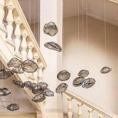 Industrial Metal Glass Bubble Pendant Light Irregular Oval Pendant Lighting