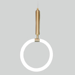 Circle Cylinder Island Pendant Lighting Metal Silica Gel LED Ceiling Light