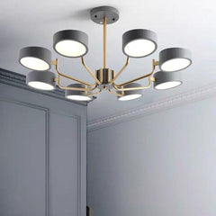 8-Light Tasking Chandelier - Fixed 24'' Height, 3000K-5400K